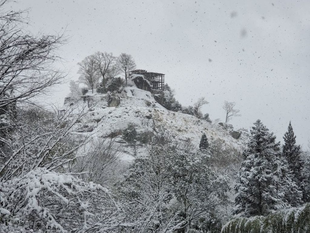 苗木城跡　雪　お正月